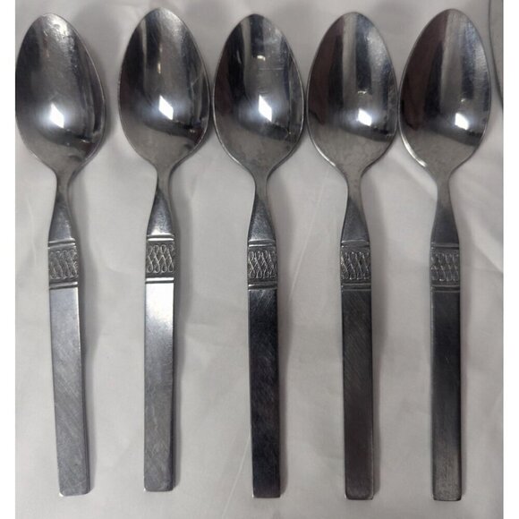 International Stainless Flatware Taiwan Square Tip Mid-Century Modern 10pc Set - Picture 5 of 6